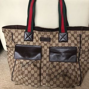 Authentic Gucci Canvas Tote Bag